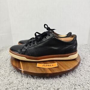 Allen Edmonds Mens 11.5D Porter Black Leather Lace Up Casual Daily Sneaker